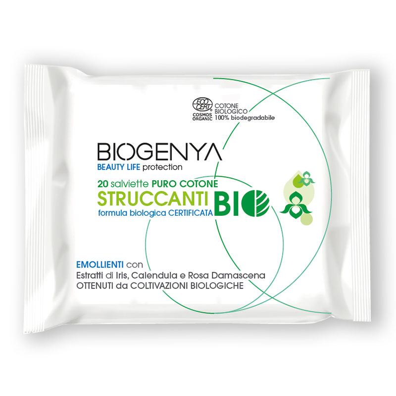 BIOGENYA BEAUTY LIFE PROTECTION 20 SALVIETTE IN PURO COTONE STRUCCANTI BIO - Farmavicinoate