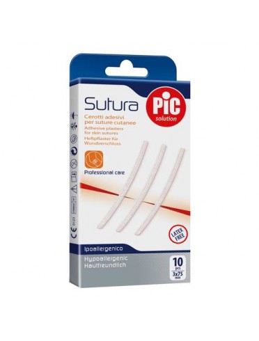 CEROTTO PER SUTURA PIC SOLUTION 3 X 75 MM 10 PEZZI - Farmavicinoate