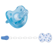 CHICCO GOMMOTTO + CLIP BOY 0-6 SILICONE B - Farmavicinoate