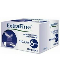 AGO PER PENNA DA INSULINA EXTRAFINE GAUGE 31 6 MM 100 PEZZI - Farmavicinoate