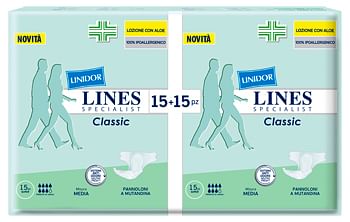 PANNOLONE RETTANGOLARE LINES SPECIALIST CLASSIC SENZA BARRIERA 30 PEZZI - Farmavicinoate