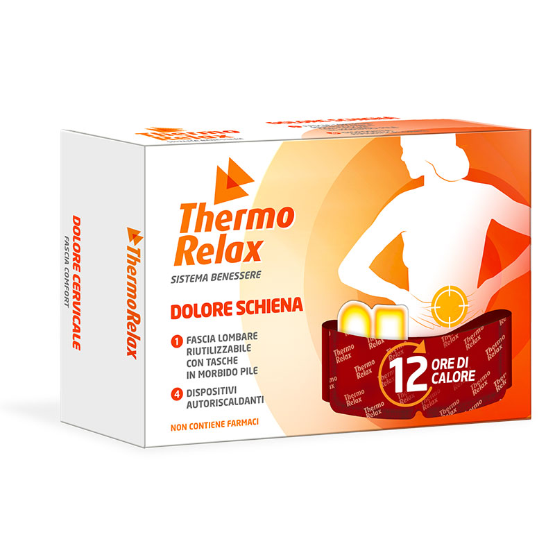THERMORELAX FASCIA LOMBARE DOLORE SCHIENA+4 DISPOSITIVI AUTORISCALDANTI - Farmavicinoate