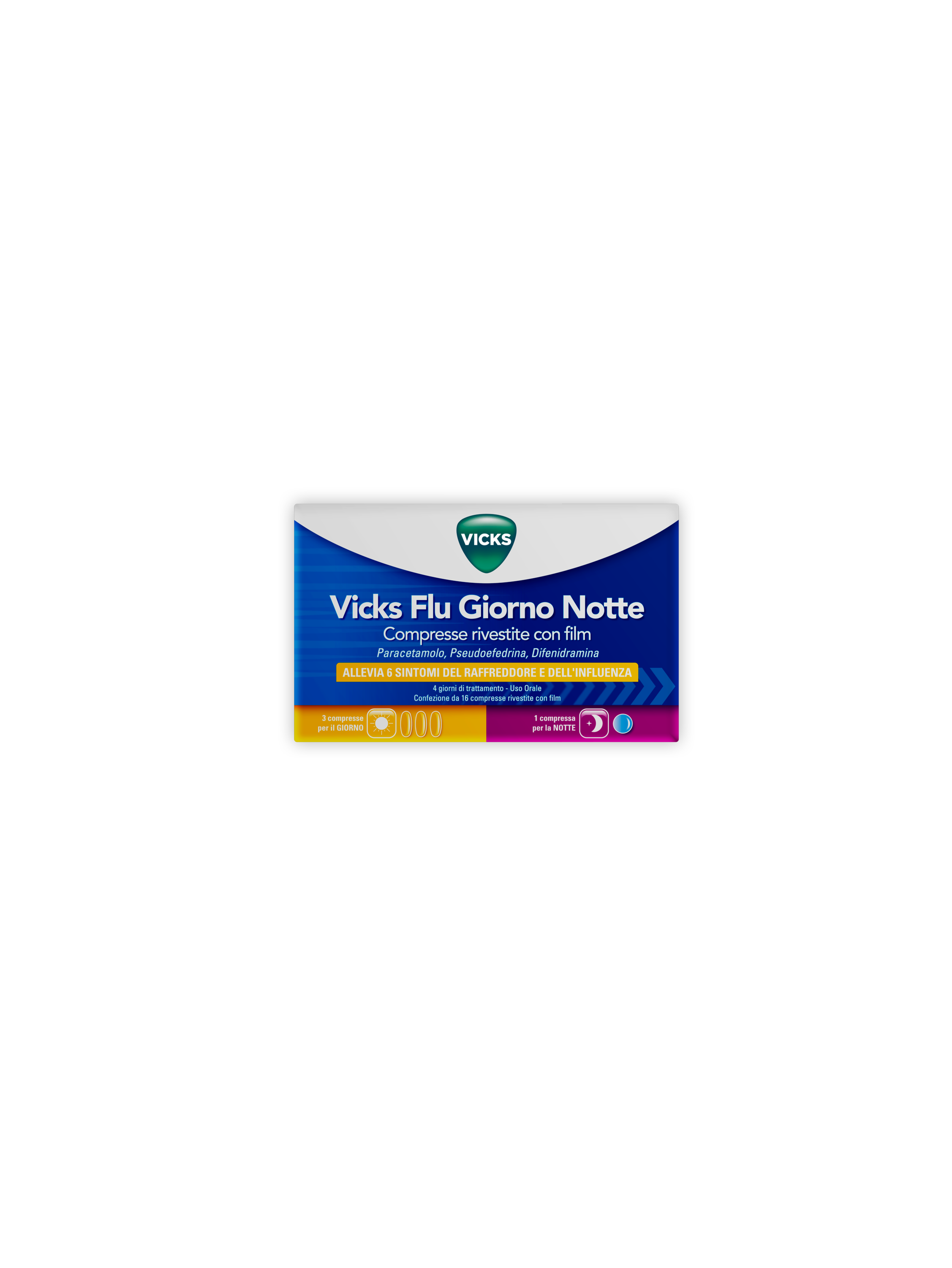VICKS FLU GIORNO NOTTE*12+4CPR - Farmavicinoate
