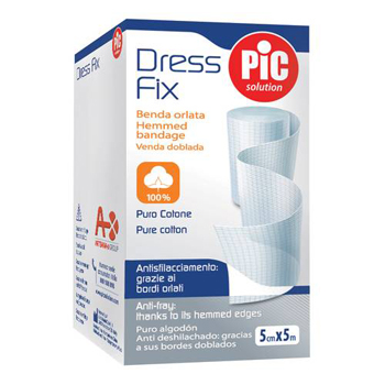 BENDA IN GARZA IDROFILA ORLATA PIC DRESSFIX 5X500CM FUSTELLA - Farmavicinoate