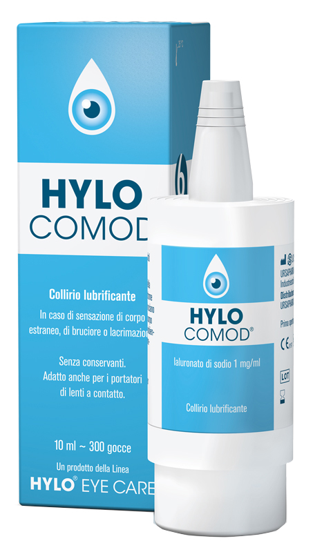 HYLO-COMOD GOCCE OCULARI IALURONATO DI SODIO 0,1%  FLACONCINO 10 ML - Farmavicinoate