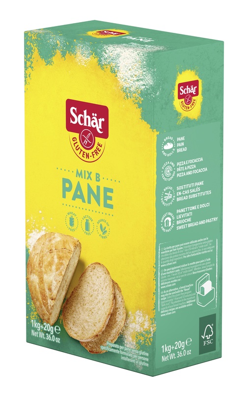 SCHAR MIX B PREPARATO PANE SENZA LATTOSIO 1 KG + 20 G - Farmavicinoate