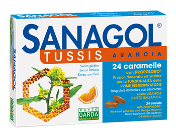 SANAGOL TUSSIS ARANCIA 24 CARAMELLE - Farmavicinoate