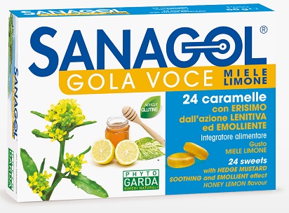 SANAGOL GOLA VOCE MIELE LIMONE 24 CARAMELLE - Farmavicinoate