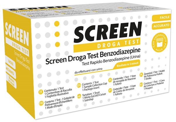 SCREEN DROGA TEST BENZODIAZEPINE TEST ANTIDROGA CON CONTENITORE URINA - Farmavicinoate