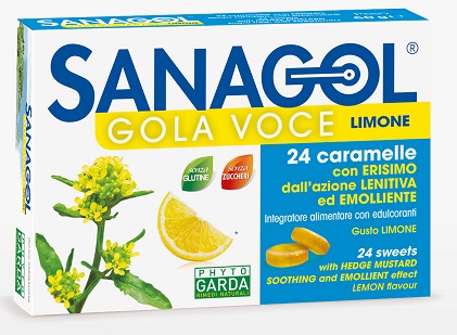 SANAGOL GOLA VOCE SENZA ZUCCHERO LIMONE 24 CARAMELLE - Farmavicinoate