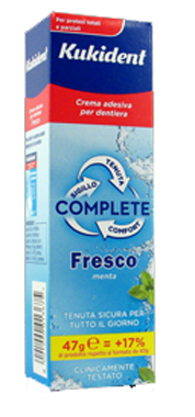 KUKIDENT COMPLETE FRESCO CREMA ADESIVA PER PROTESI DENTARIE 47 G - Farmavicinoate