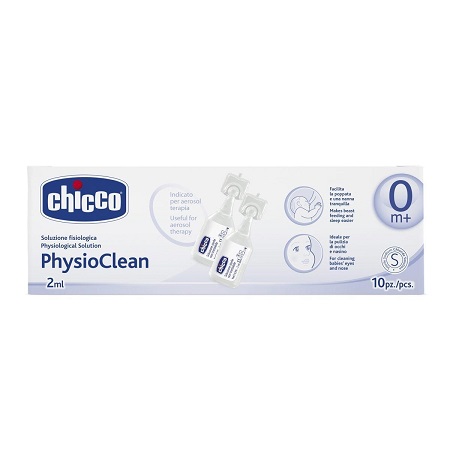 CHICCO PHYSIOCLEAN SOLUZIONE FISIOLOGICA 10 FLACONCINI 2 ML - Farmavicinoate