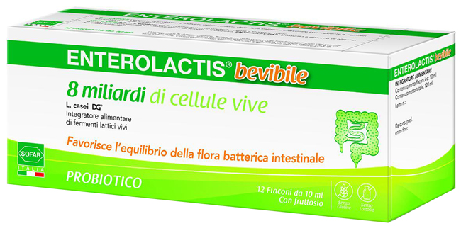 ENTEROLACTIS BEVIBILE 12 FLACONCINI DA 10 ML SOFAR - Farmavicinoate