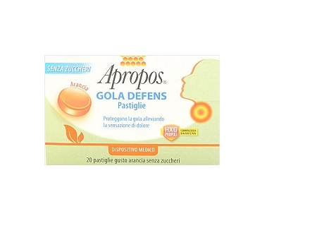 APROPOS GOLA DEFENS ARANCIA PASTIGLIE SENZA ZUCCHERI AGGIUNTI - Farmavicinoate