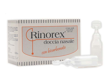 FIALA PER DOCCIA NASALE RINOREX BICARBONATO 15 FIALE 5 ML - Farmavicinoate