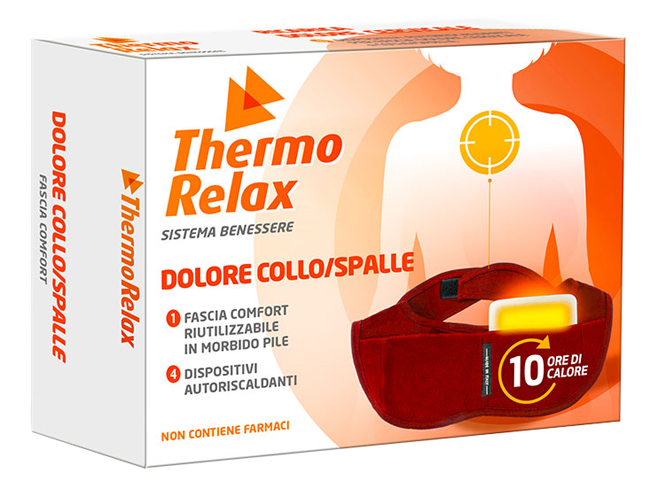 THERMORELAX FASCIA DOLORE COLLO SPALLE FASCIA+4 DISPOSITIVI AUTORISCALDANTI - Farmavicinoate
