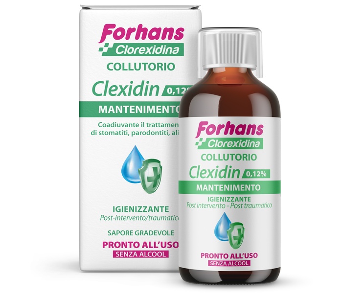 FORHANS COLLUTORIO CON CLOREXIDINA 0,12 CLEXIDIN SENZA ALCOOL 200 ML - Farmavicinoate