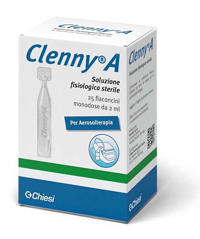 CLENNY A SOLUZIONE FISIOLOGICA STERILE PER AEROSOLTERAPIA 25 FLACONCINI MONODOSE DA 2 ML - Farmavicinoate