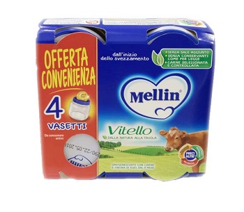 MELLIN OMOGENEIZZATO VITELLO 4 PEZZI X 80 G - Farmavicinoate