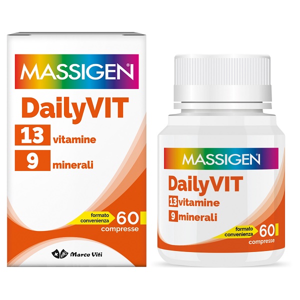 MASSIGEN DAILYVIT 12 VITAMINE 11 MINERALI 60 COMPRESSE RIVESTITE - Farmavicinoate