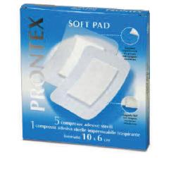 GARZA COMPRESSA PRONTEX SOFT PAD 10X6 CM 6 PEZZI (5 TNT + 1 IMPERMEABILE AQUA PAD) - Farmavicinoate