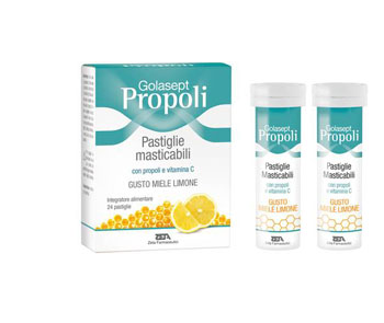 GOLASEPT PROPOLI 24 COMPRESSE MASTICABILI MIELE LIMONE - Farmavicinoate