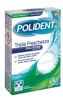 POLIDENT TRIPLA FRESCHEZZA 66 COMPRESSE - Farmavicinoate