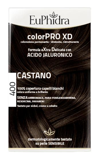 EUPHIDRA COLORPRO XD 400 CASTANO GEL COLORANTE CAPELLI IN FLACONE + ATTIVANTE + BALSAMO + GUANTI - Farmavicinoate