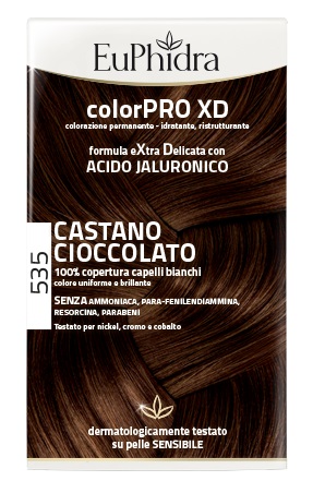 EUPHIDRA COLORPRO XD 535 CASTANO CIOCCOLATO GEL COLORANTE CAPELLI IN FLACONE + ATTIVANTE + BALSAMO + GUANTI - Farmavicinoate