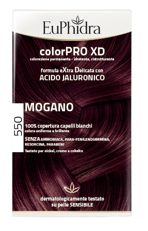 EUPHIDRA COLORPRO XD 550 MOGANO GEL COLORANTE CAPELLI IN FLACONE + ATTIVANTE + BALSAMO + GUANTI - Farmavicinoate