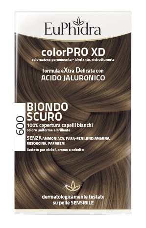EUPHIDRA COLORPRO XD 600 BIONDO SCURO GEL COLORANTE CAPELLI IN FLACONE + ATTIVANTE + BALSAMO + GUANTI - Farmavicinoate
