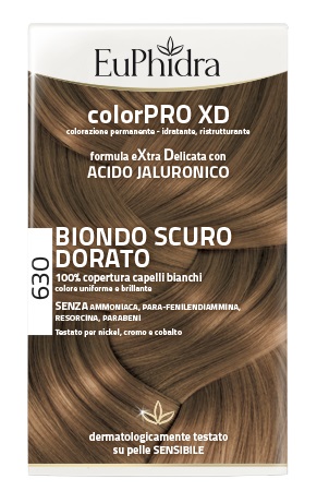 EUPHIDRA COLORPRO XD 630 BIONDO SCURO DORATO GEL COLORANTE CAPELLI IN FLACONE + ATTIVANTE + BALSAMO + GUANTI - Farmavicinoate