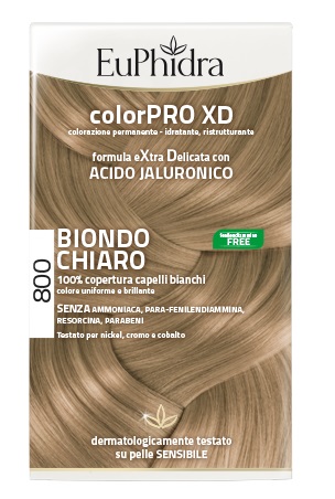 EUPHIDRA COLORPRO XD 800 BIONDO CHIARO GEL COLORANTE CAPELLI IN FLACONE + ATTIVANTE + BALSAMO + GUANTI - Farmavicinoate
