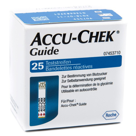 STRISCE MISURAZIONE GLICEMIA ACCU-CHEK GUIDE 25 PEZZI CONFEZIONE RETAIL - Farmavicinoate