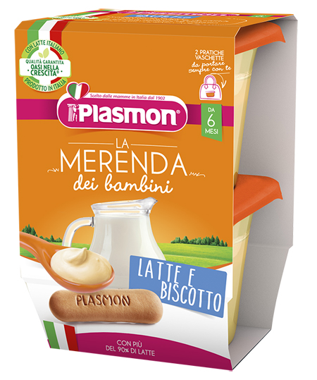PLASMON LA MERENDA DEI BAMBINI MERENDE LATTE BISCOTTO ASETTICO 2 X 120 G - Farmavicinoate