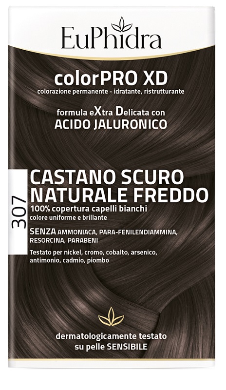 EUPHIDRA COLORPRO XD 307 CASTANO SCU NATURALE F COLORE + ATTIVANTE + BALSAMO + CUFFIA + GUANTI - Farmavicinoate