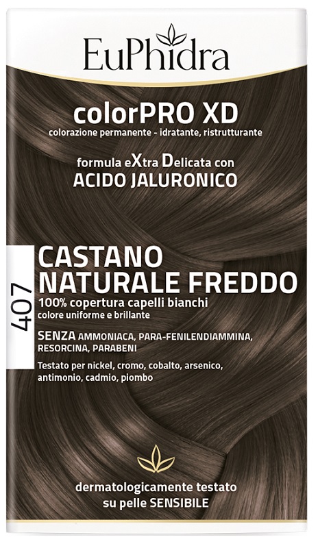 EUPHIDRA COLORPRO XD 407 CASTANO NATURALE F COLORE + ATTIVANTE + BALSAMO + CUFFIA + GUANTI - Farmavicinoate