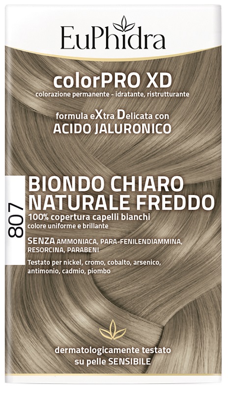 EUPHIDRA COLORPRO XD 807 BIONDO CHIARO NATURALE F COLORE + ATTIVANTE + BALSAMO + CUFFIA + GUANTI - Farmavicinoate