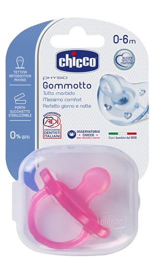 CHICCO GOMMOTTO IN SILICONE GIRL 0-6 MESI 1 PEZZO - Farmavicinoate