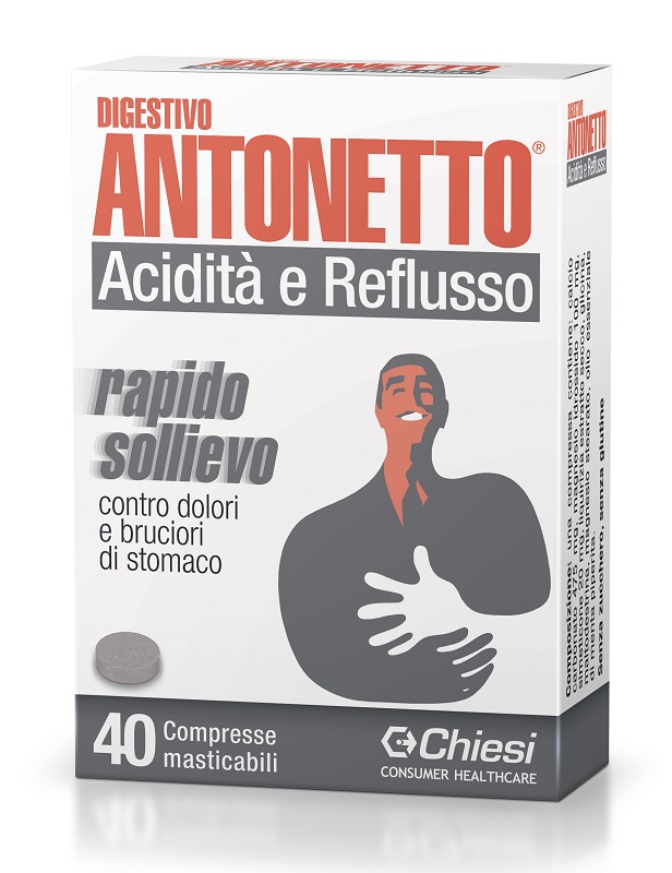 DIGESTIVO ANTONETTO ACIDITA' E REFLUSSO 40 COMPRESSE MASTICABILI - Farmavicinoate