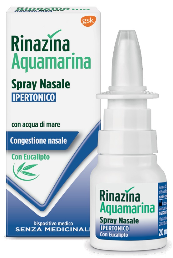 RINAZINA AQUAMARINA SPRAY NASALE IPERTONICO CON EUCALIPTO 20 ML - Farmavicinoate