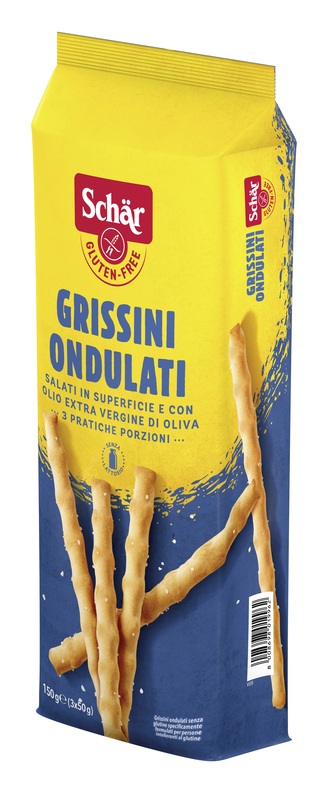 SCHAR GRISSINI ONDULATI SALATI IN SUPERFICIE 3 PORZIONI DA 50 G - Farmavicinoate