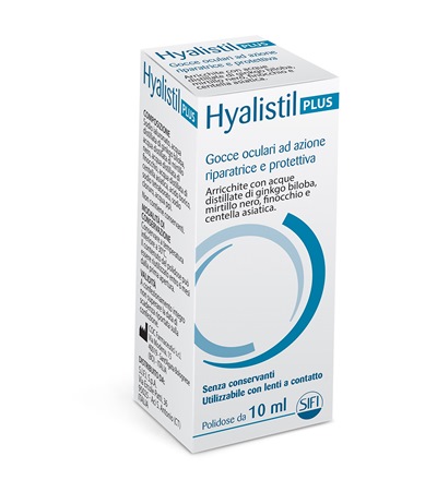 GOCCE OCULARI HYALISTIL PLUS ACIDO IALURONICO 0,4% ACQUA DISTILLATA DI GINKGO BILOBA + MIRTILLO NERO + FINOCCHIO + CENTELLA ASIATICA 10 ML - Farmavicinoate