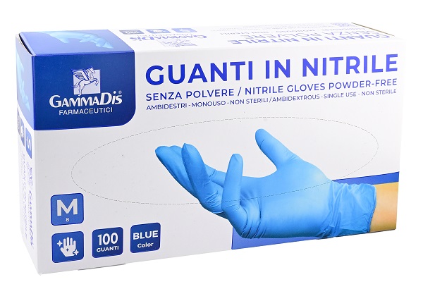 GUANTI NITRILE SENZA POLVERE MEDIUM 100 PEZZI GAMMADIS - Farmavicinoate