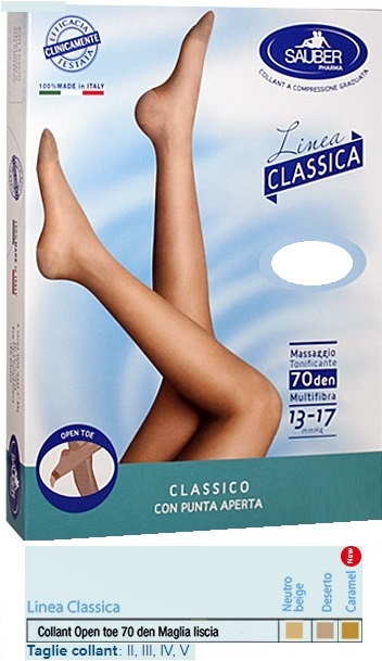 SAUBER COLLANT OPEN TOE MAGLIA LISCIA 70 DEN COLORE NEUTRO BEIGE TAGLIA 4 LINEA CLASSICA - Farmavicinoate