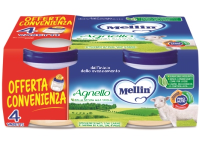 MELLIN OMOGENEIZZATO AGNELLO 4 PEZZI X 80 G - Farmavicinoate