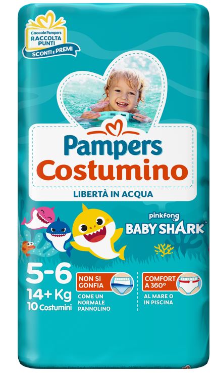 PAMPERS COSTUMINO BABY SHARK CP S 5-6 10 PEZZI - Farmavicinoate