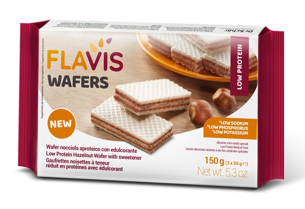 FLAVIS WAFERS NOCCIOLA APROTEICO 3 PORZIONI DA 50 G - Farmavicinoate