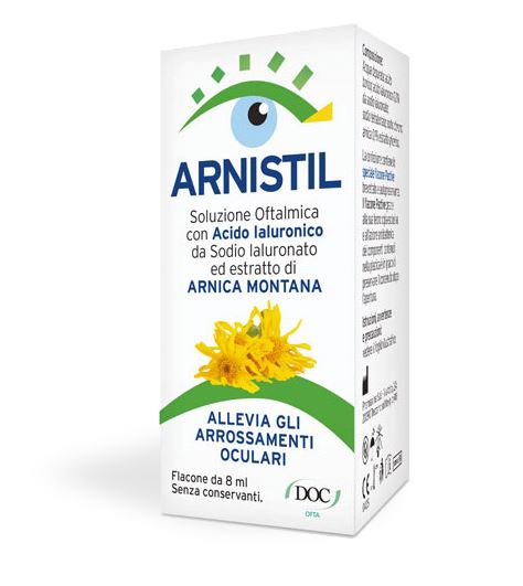 ARNISTIL SOLUZIONE OFTALMICA ACIDO IALURONICO 0,2% + ESTRATTO DI ARNICA MONTANA 0,1% FLACONE 8 ML - Farmavicinoate