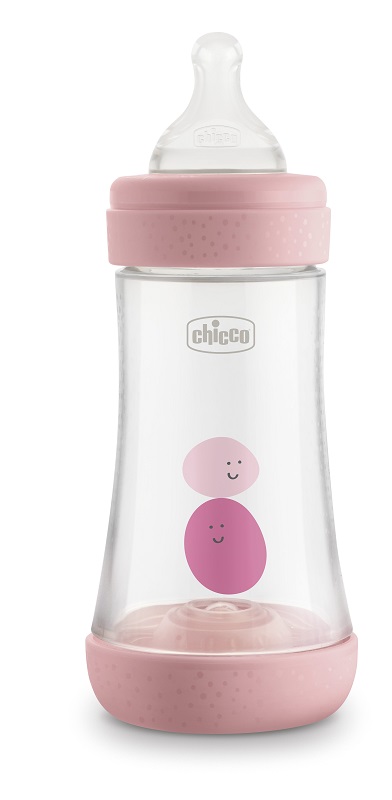 CHICCO BIBERON PERFECT 5 GIRL 240 ML IN SILICONE 2 FORI - Farmavicinoate
